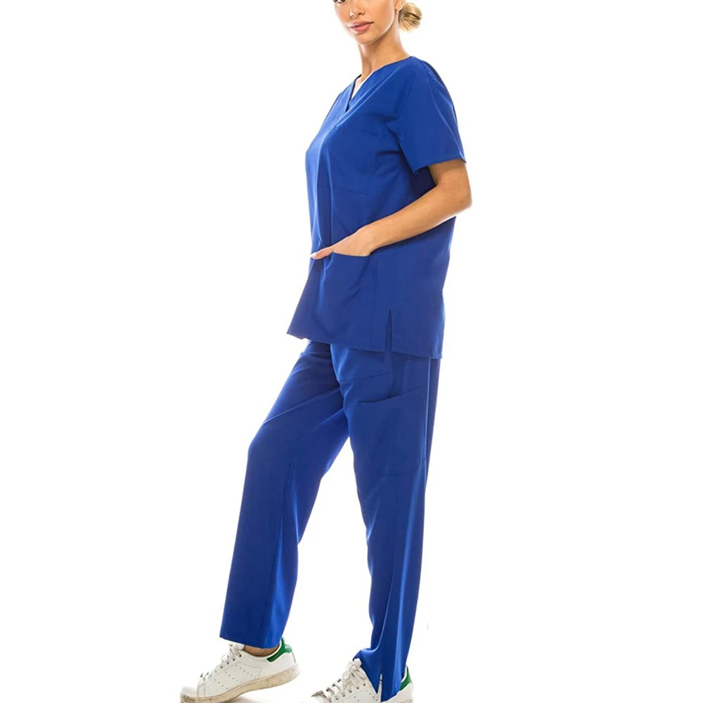 NEW Pharmacy Scrub Suit Medical Uniform Dental Clinic Supplies Nurse Women Scrub Shirt Pants Health Service Veterinary Workwear