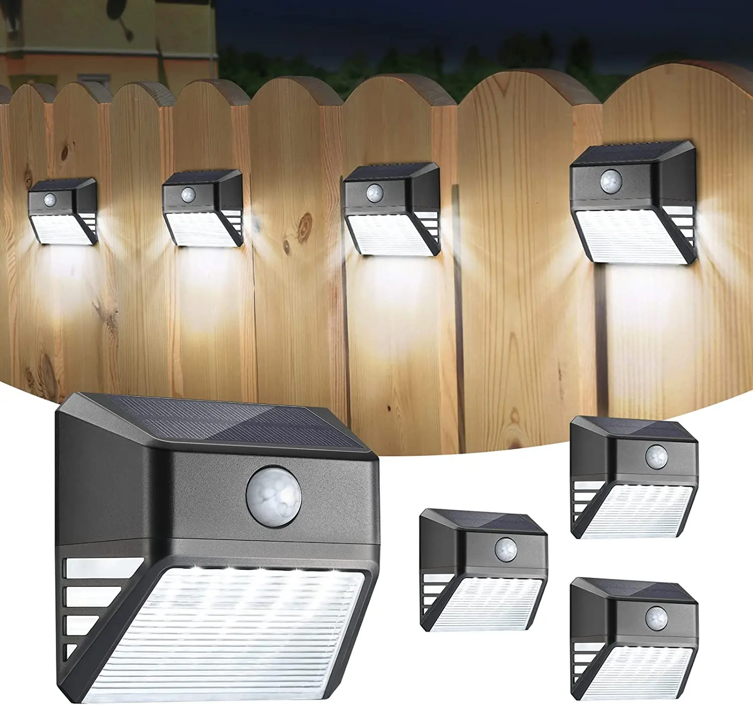 Waterproof LED Solar Deck Light with Motion Sensor Security Light for Fence Patio Deck Stairs Wall Step Garden Walkway