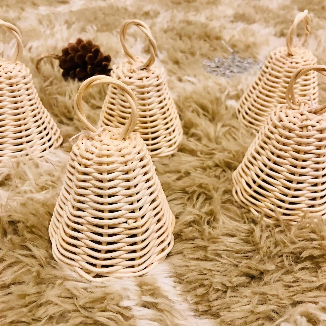 Rattan sleigh basket reindeer Christmas decoration out door Noel holiday decorations unique ornament