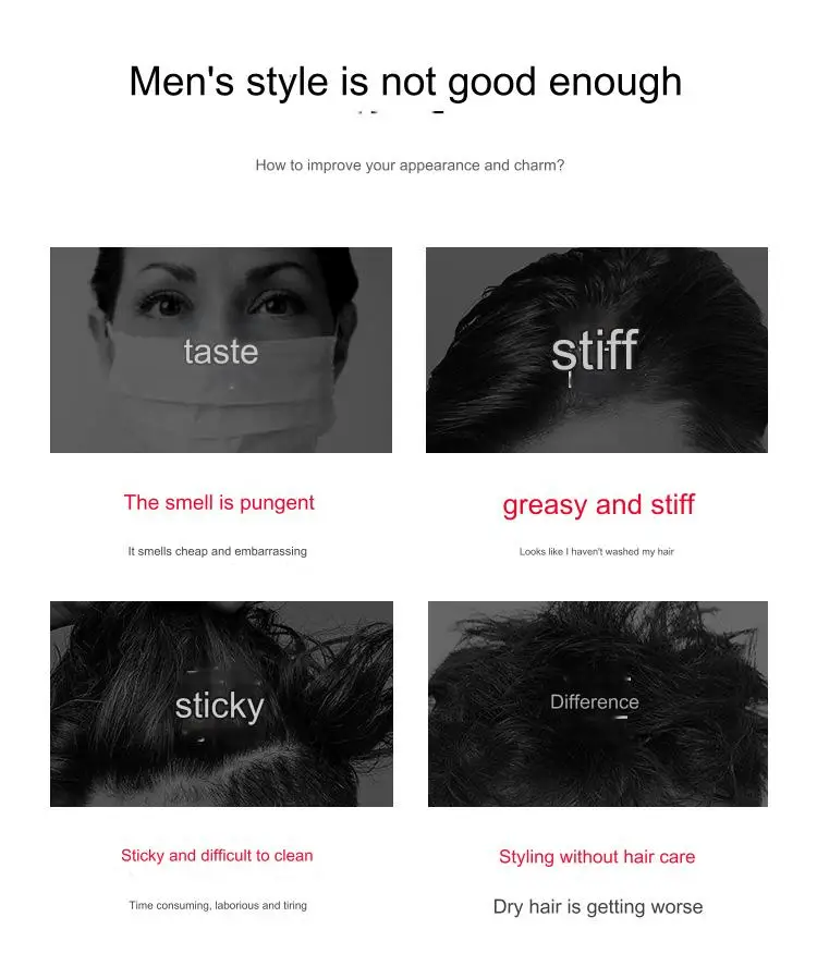 waterproof hair wax man hair wax gel hair wax 100ml Natural fluffy and moisturizing