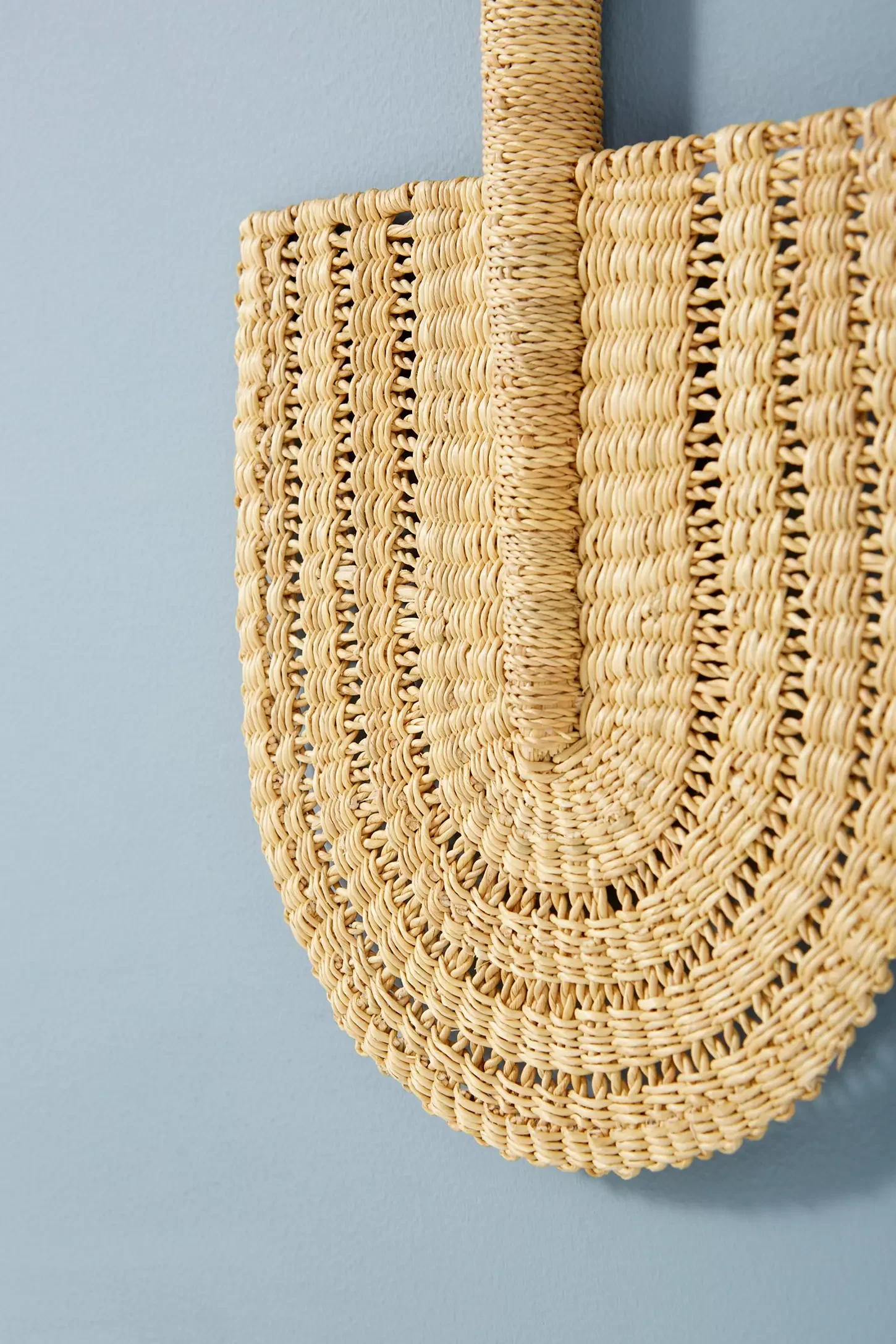 Simple Design Seagrass Hand Fan Woven Boho Wall Fan Wicker Seagrass Wall Art Decorative Accents Rustic Gifts For Housewarming