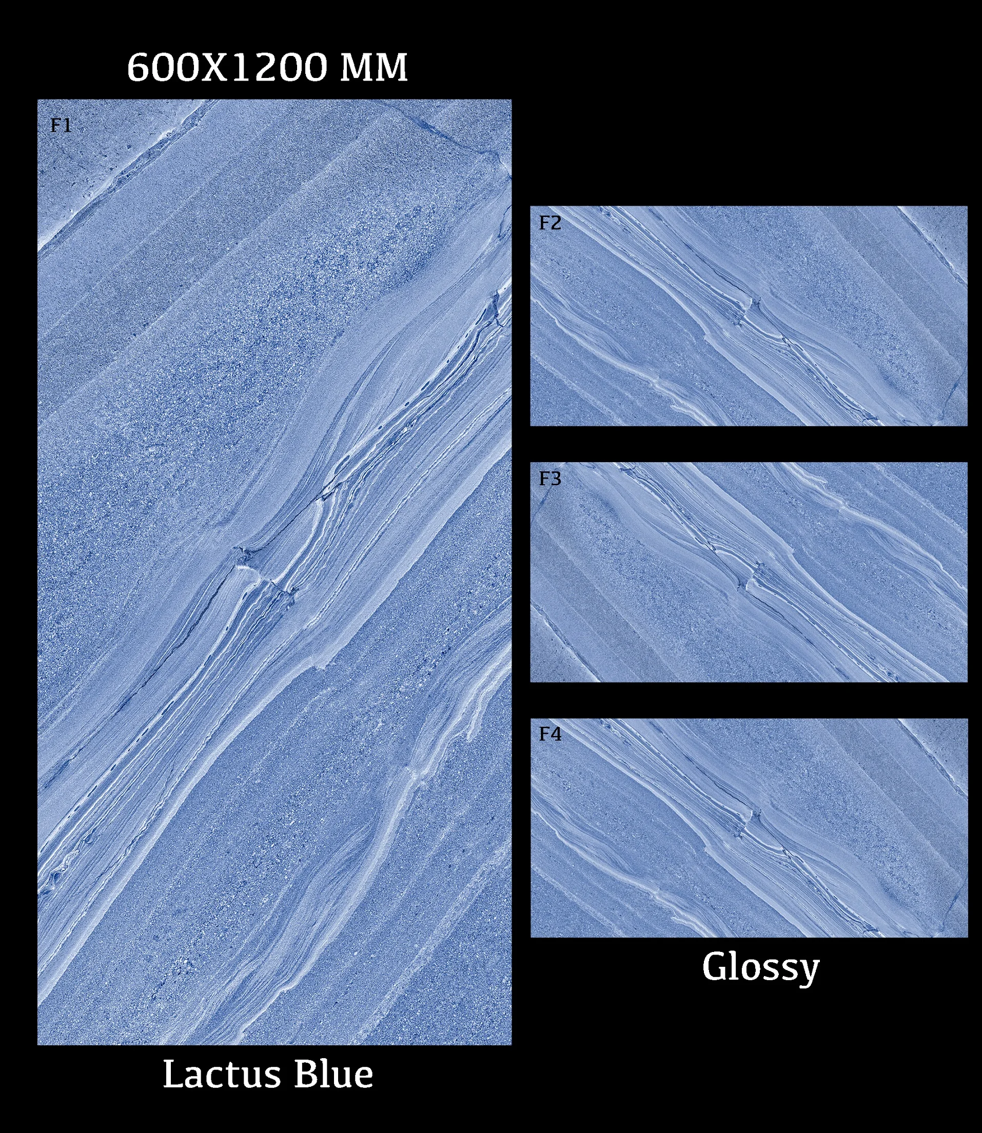 24x48 Lactus Blue 60X120 House Floor 600x1200 Vitrified Glossy Glazed Porcelain Ceramic 2x4 Tiles