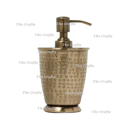 Deluxe Quality Round Shape Golden Color Soap Dispenser Classic Design Brass Bathroom Liquid Soap Dispenser