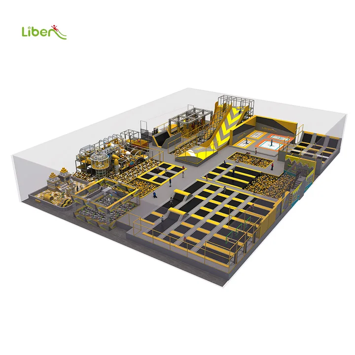 Professional  and Best Seller Trampoline  Entertainment Equipment Elastic Trampoline  Park with Obstacles