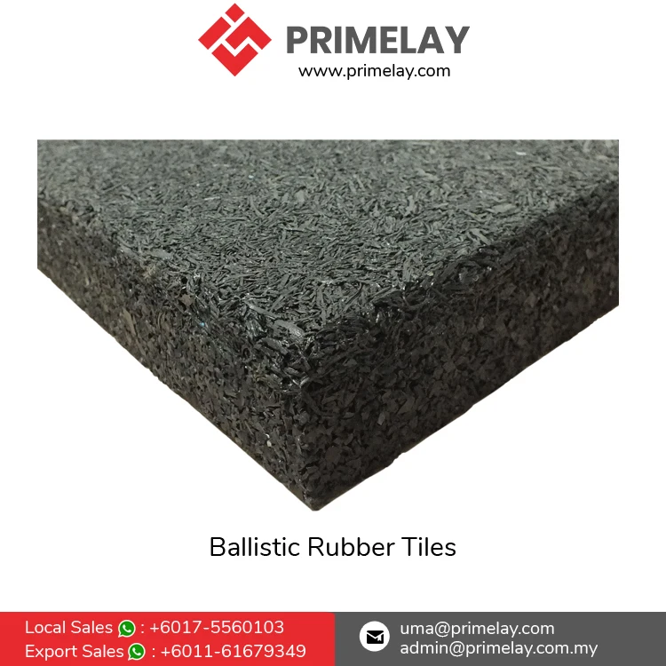 Sound Absorbing Premium Quality Durable Recycled Ballistic Rubber Tiles for Shooting Ranges