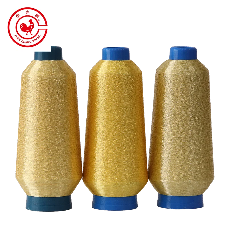 Лучшая флуоресцентная металлическая пряжа из чистого золота 150D для вышивальной машины и ручной вышивки
