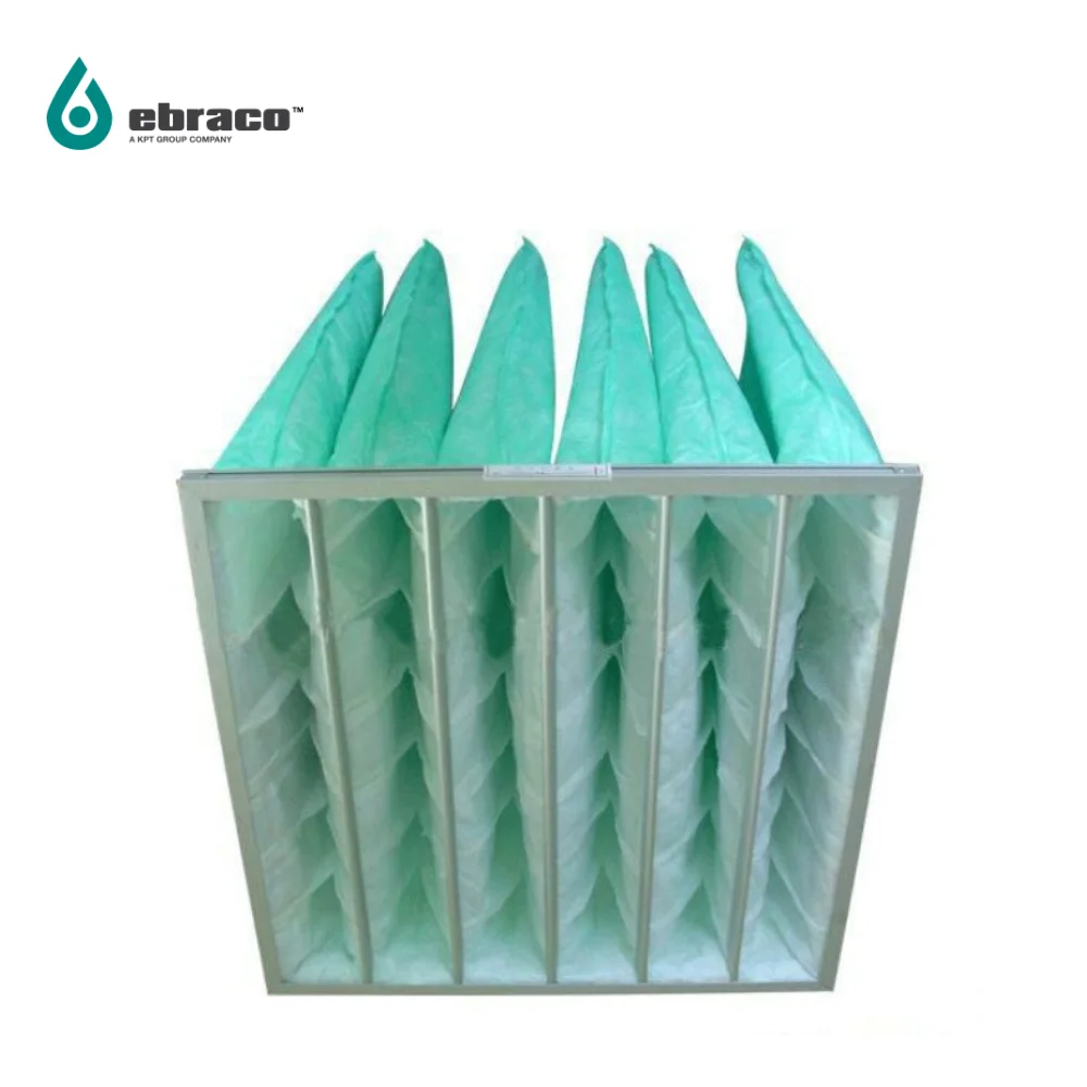 High Quality 6 POCKET M6 60<Em<80% 592x592x380mm Bulk sakes Medium Hepa Air Filters For HVAC, AHU, Cleanroom