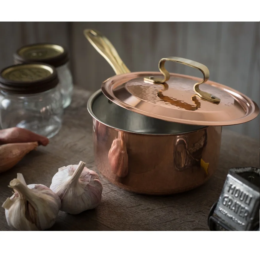 Indian Handcrafted Cookware Soup Milk Steak Frying Pots Copper Cooking Pot and Pan Cookware Sets Non Stick