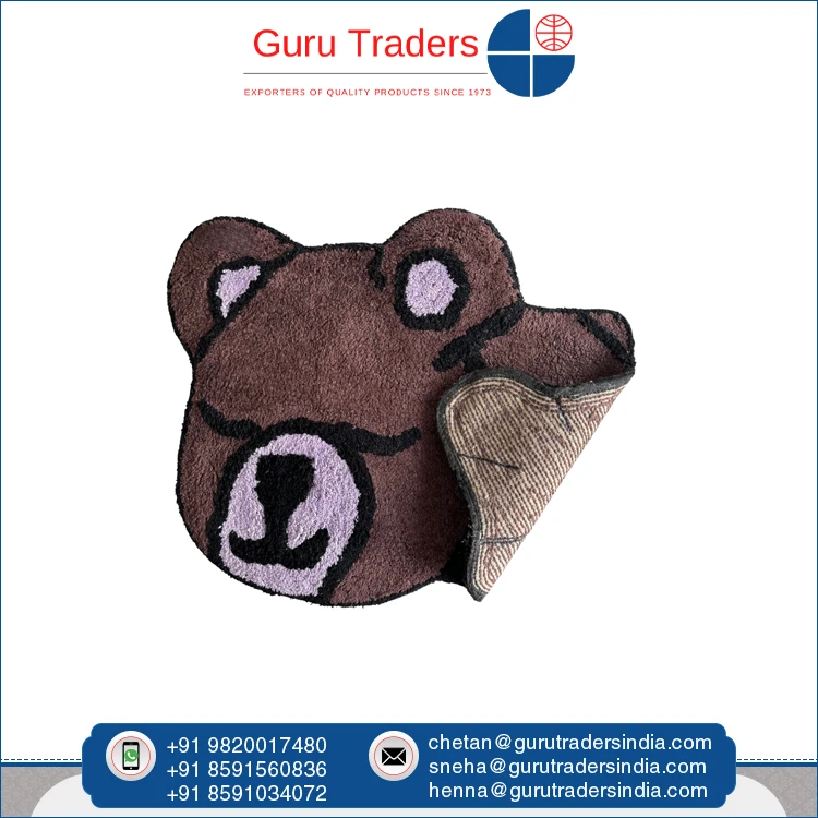 Widely Selling Superior Quality 100% Cotton Shaped Anti Skid Hot Melt Backing Bath Mat at Discounted Price from India Origin