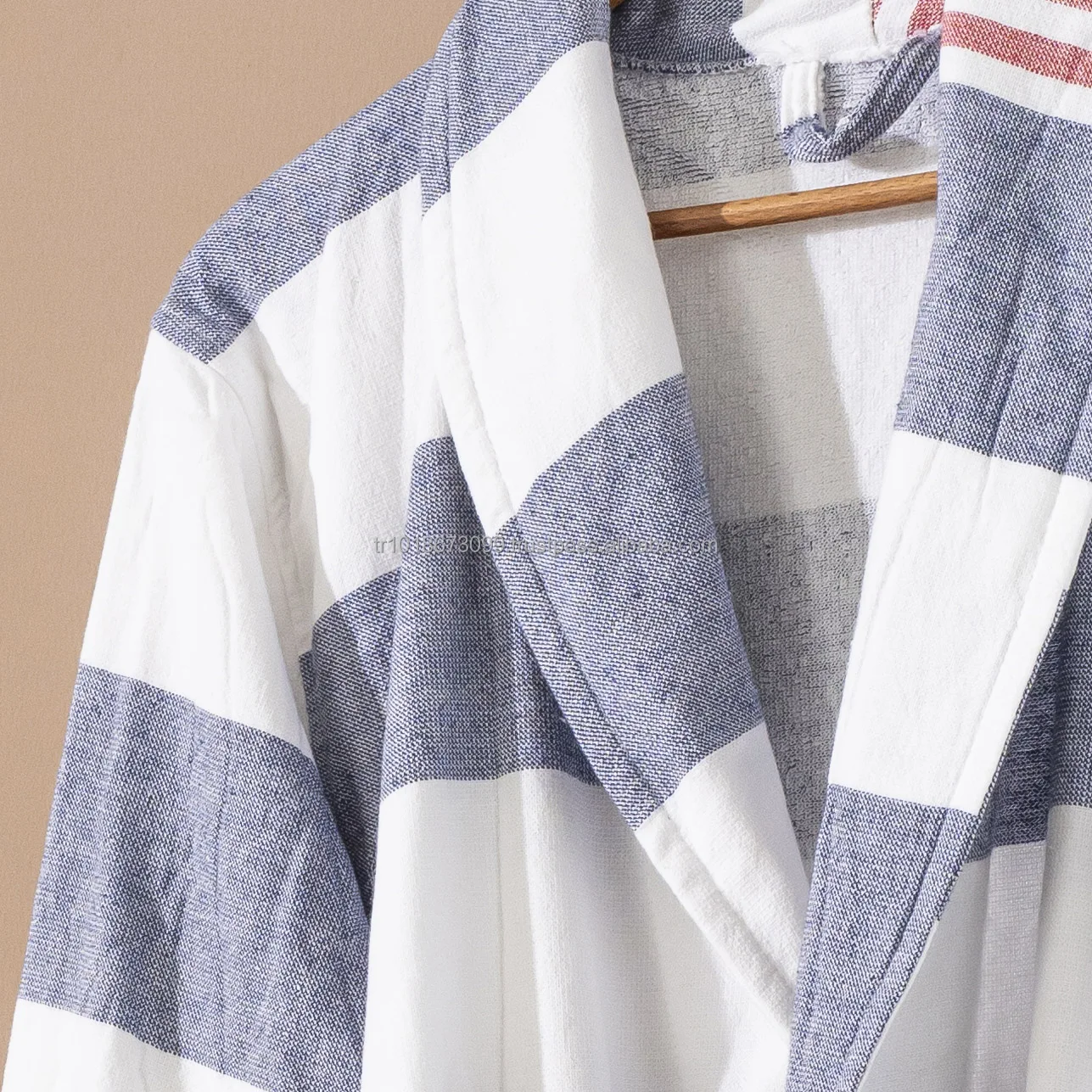Unisex Cotton Bathrobe Breathable Fabric Light Weight Quick Dry Summer All Year Sleepwear Lounge Wear With Terry Backing