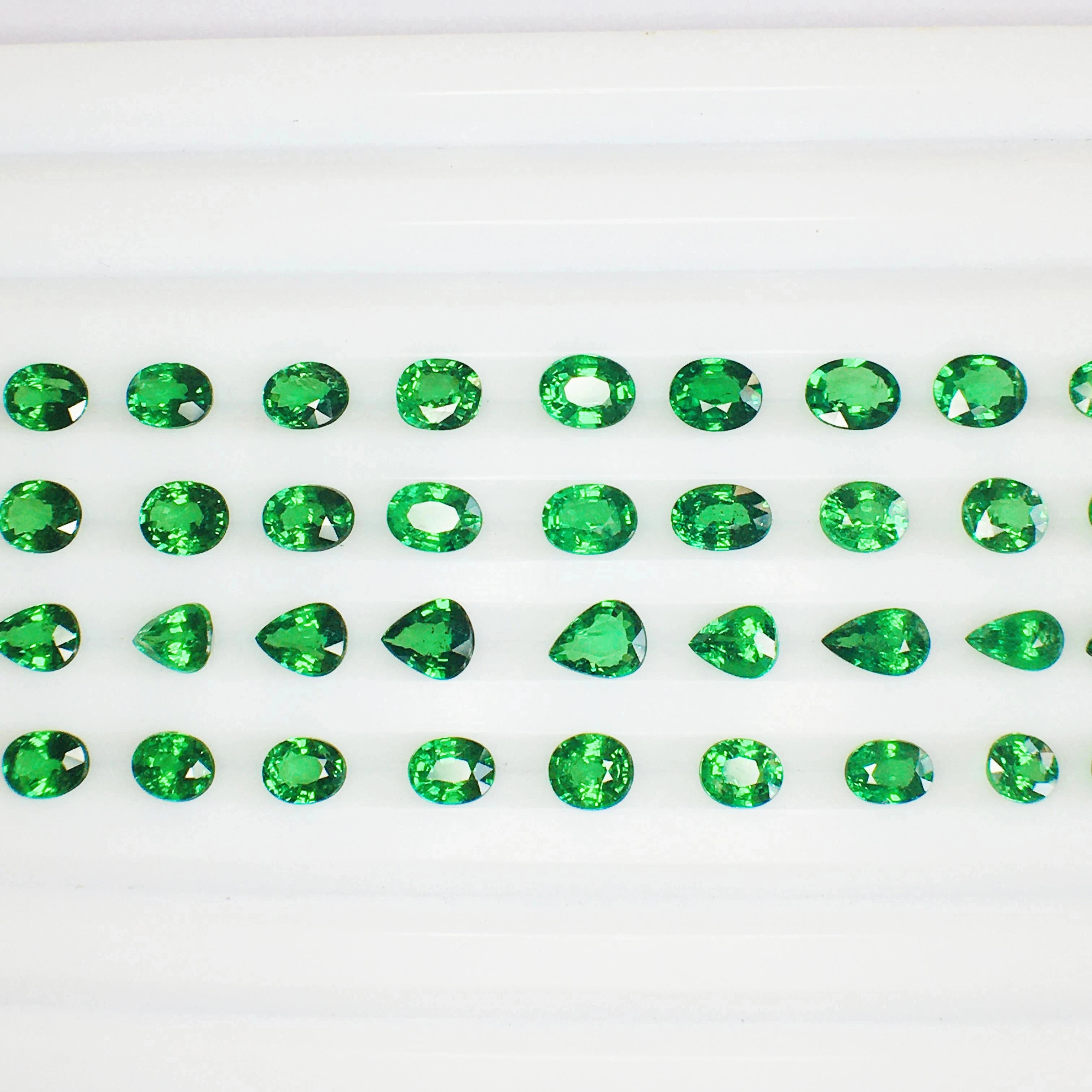 Natural Tsavorite cut stone 5*4 mm AAA Quality AAA Luster and High Clarity Vibrant Green Color and perfect for jewelry making