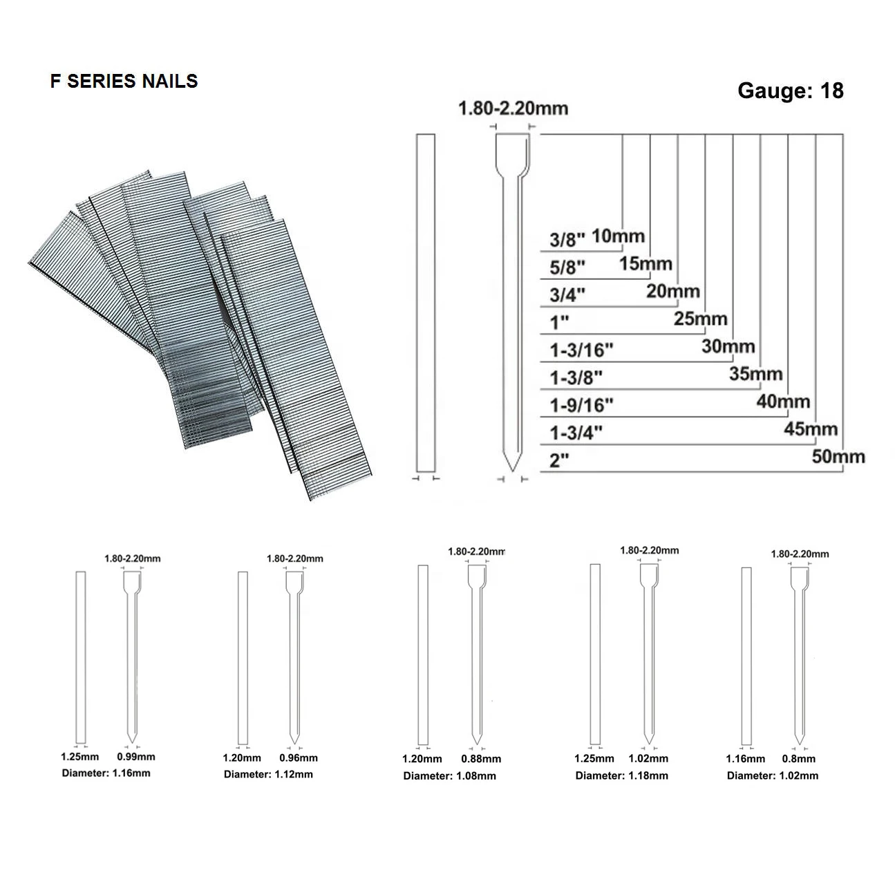 Manufacturer Sale F15 Nails 13.00mm Stapler Pin for Wood Furniture Air Gun Nailer for F15 Furniture Brad Nails