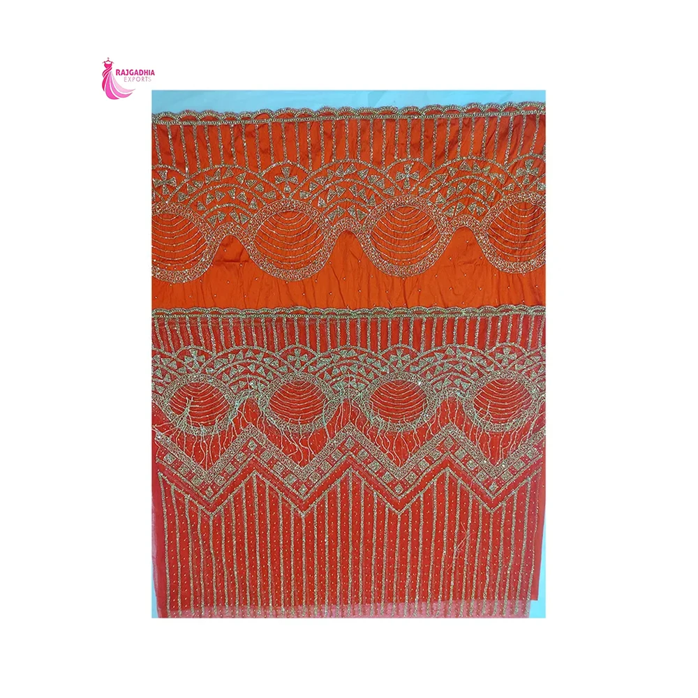 New Collection Beaded George Wrappers African Women Fabric From Indian Manufacture