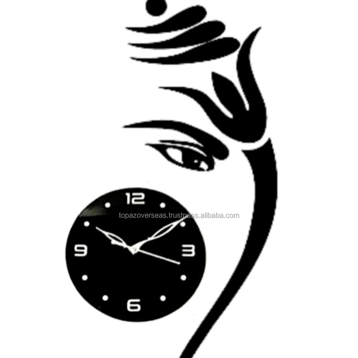 UNIQUE WALL CLOCKS Beautiful Girl Face Print Plastic Wall Clock