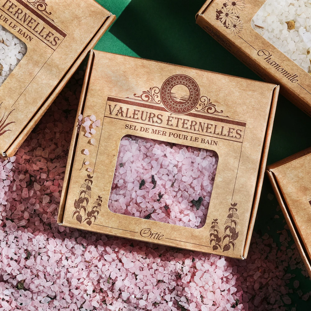 Organic Natural Bath Sea Salt with Lavender Extract Pleasant Aroma 100% Handmade Vegan Sea Salt