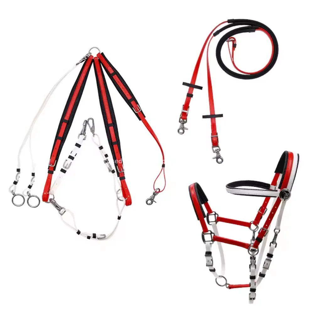 Professional Padded Horse Headcollars  Adjustable Nylon Horse Head Collar Halter Strong Halter with Adjustable Chin and Snap