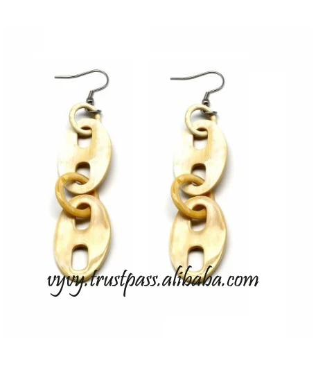 Vietnam Natural Fashion Water Buffalo Horn Earrings Jewelry VE059