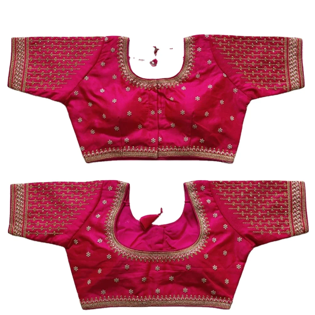 Latest Designer Best Quality Good Quality Milan Silk Embroidery And Diamond Work Readymade Blouse Exporter Indian readymade