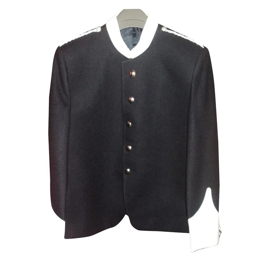 Unisex Customizable Winter Tactical Coat Breathable Black Wool Marching Band Uniform Tunic Wholesale OEM Service Available