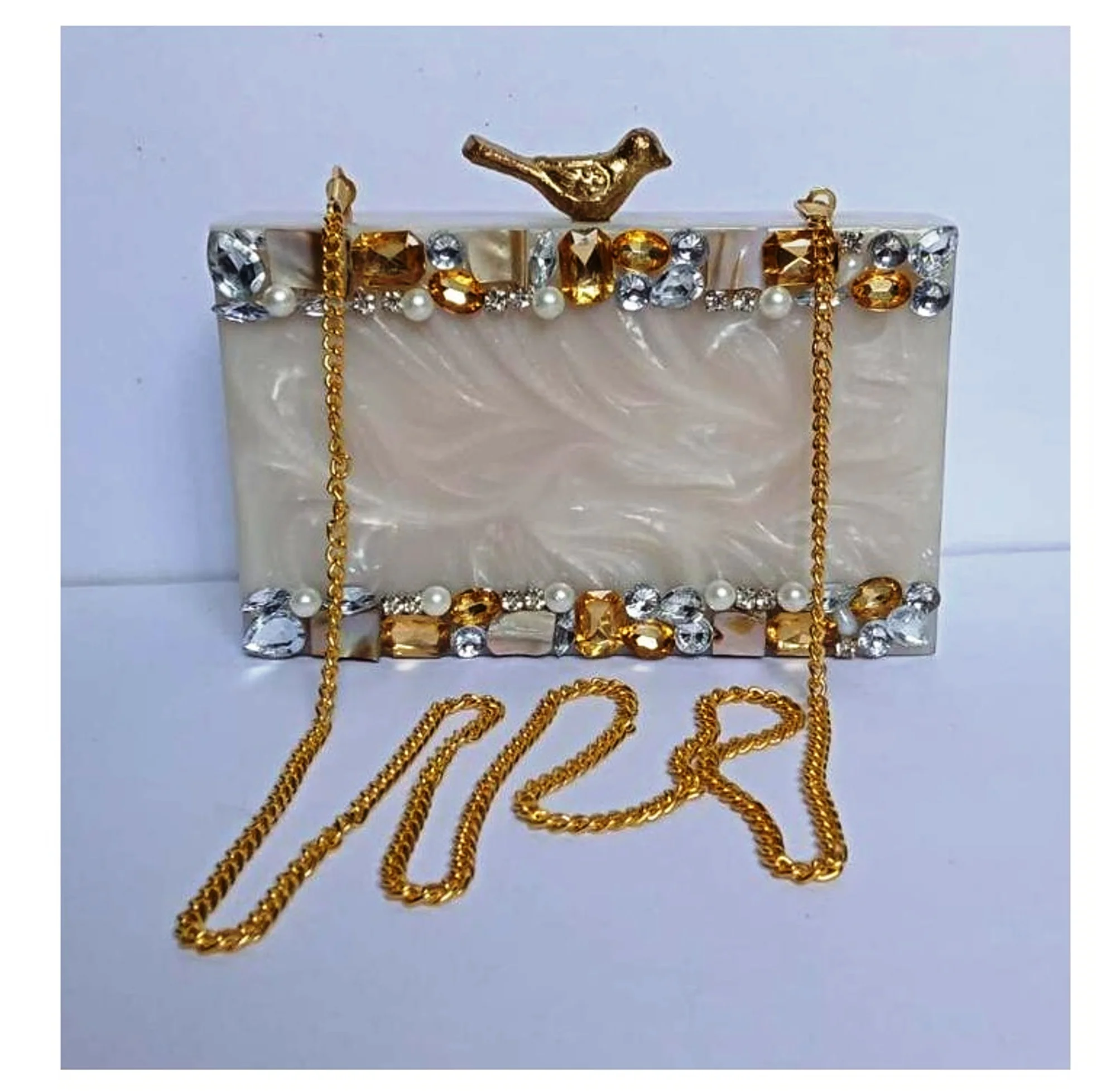 Pink Resin piece Luxury Clutch  Wooden Metallic Custom Color & Shape Hand Made Hot Selling Trendy Product Made In India