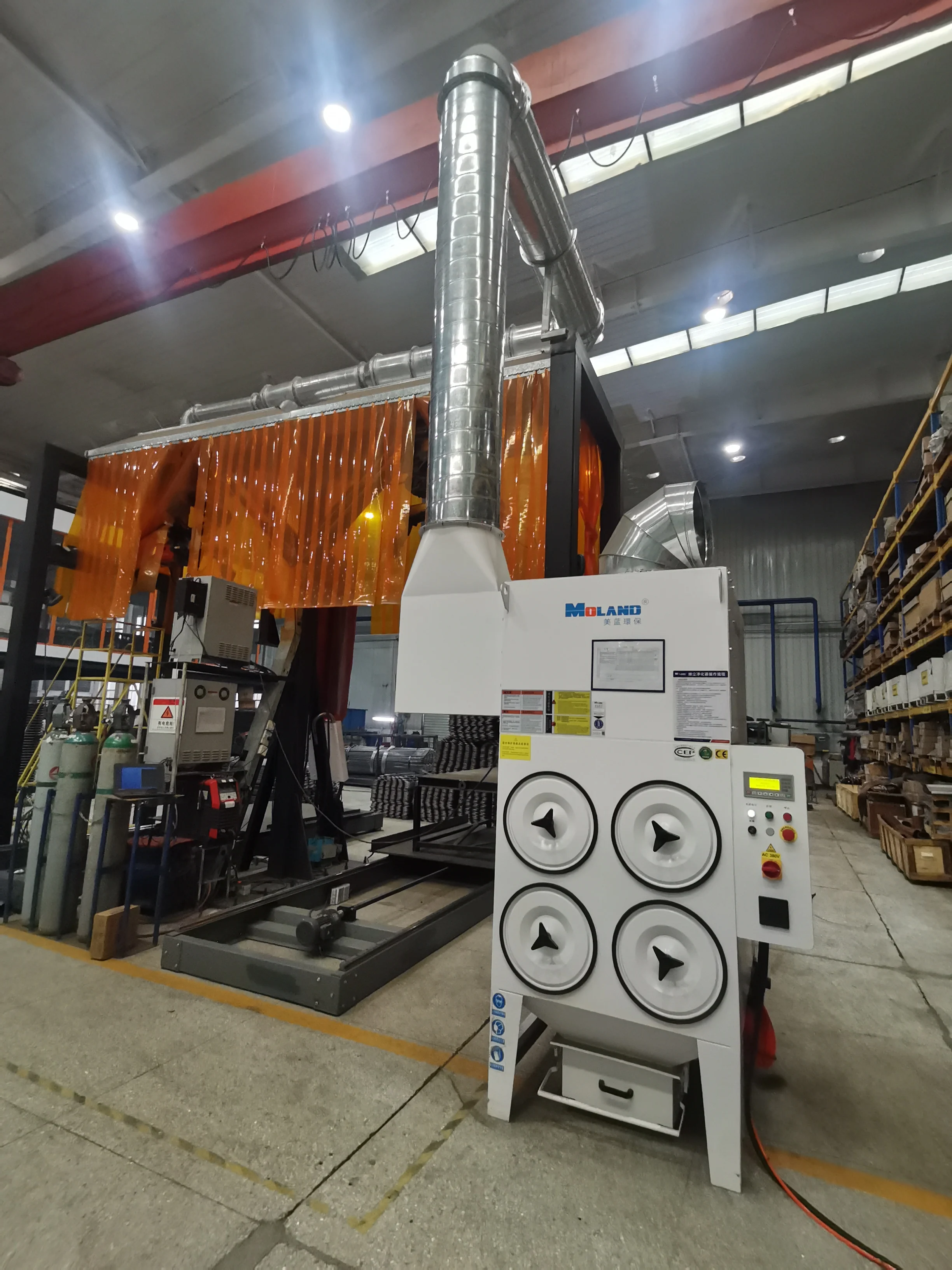 MLWF1000H Stand Type Fan Central Dust Collector System Equipment of 11kw 184 M2 Filter Area