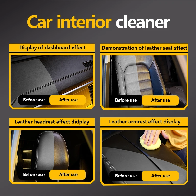 KD-041 Automotive Interior Leather Sofa Seats Cleaner Spray Leather Polishing Restoration Car Cleaning Liquid