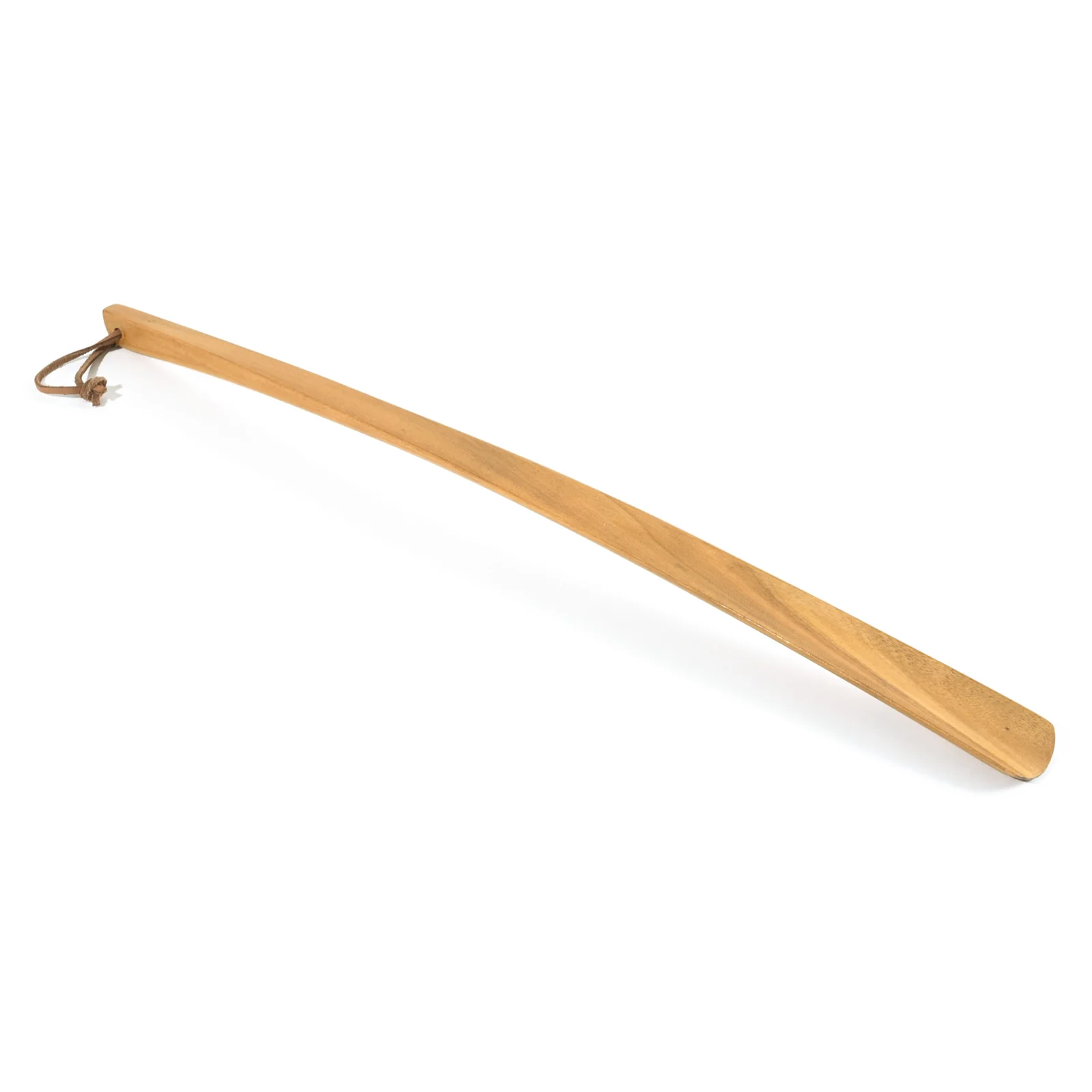 Handmade long wooden shoehorn with ergonomic handle Customized wooden shoehorn for elderly comfort Natural customized