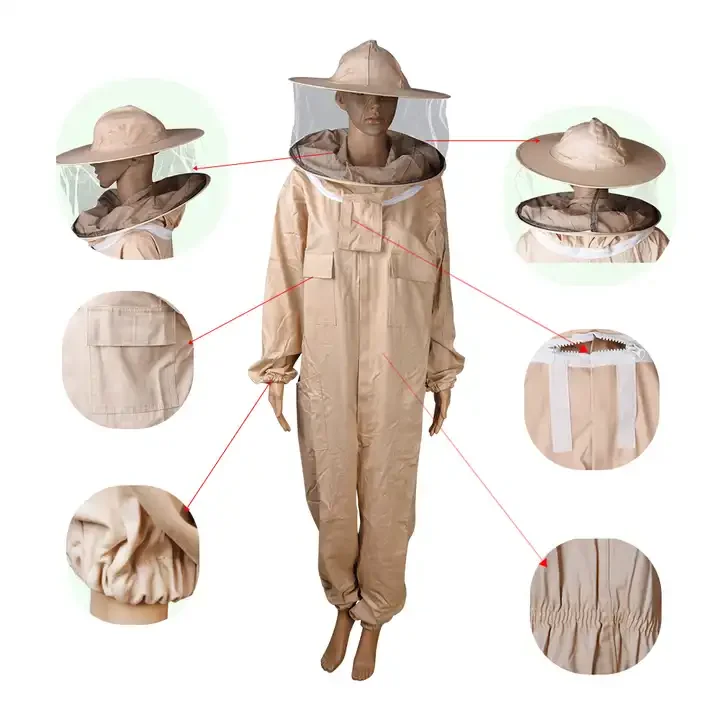 Bee Suit for Women, Men, Professionals or Beginners - Full Body Bee Keeper Outfit Protective Bee Jacket with Hood, Pants,Gloves