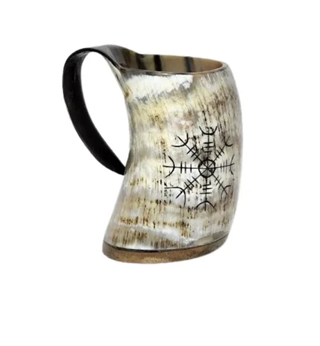 Customized Best Price Wine & Beer Mug Trendy Viking Style Buffalo Horn Beer Mug Handmade Luxury Natural Horn Mug Wholesale Price