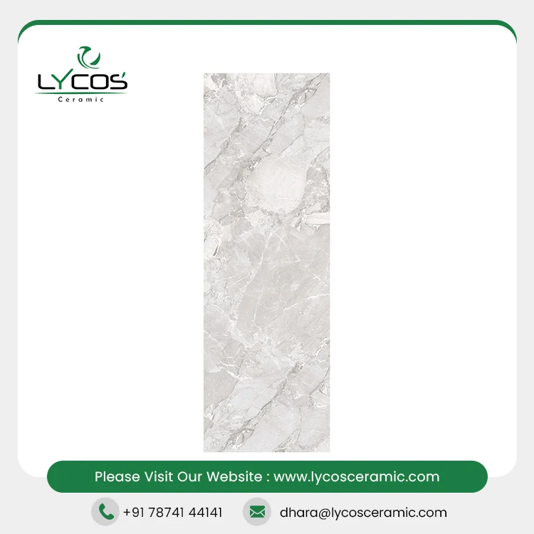 Newest Design 600x1800MM Orchid White High Glossy Floor Tiles To Decor Hotel Interiors