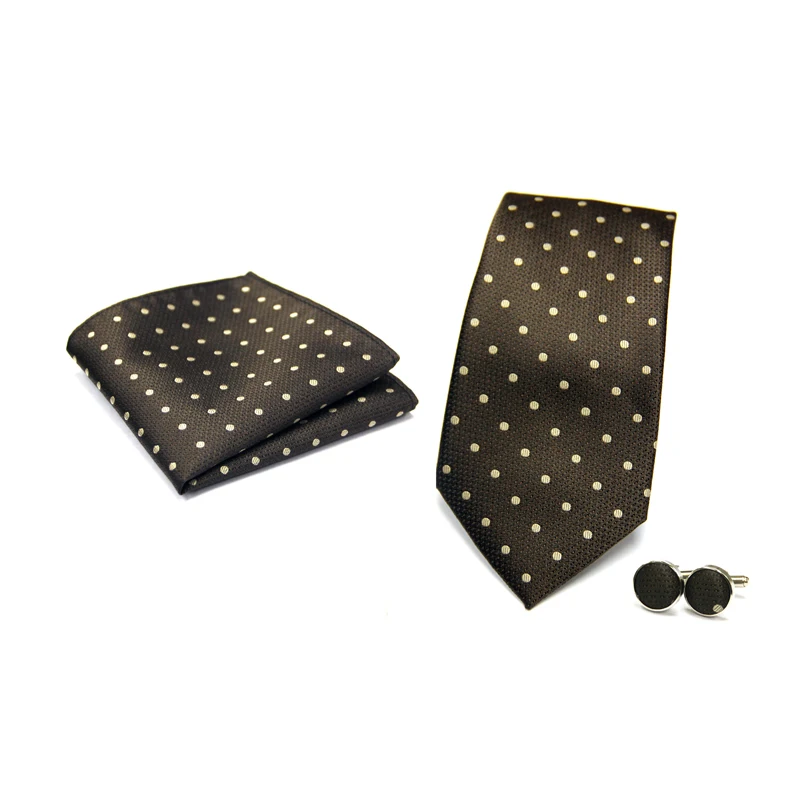 Excellent Quality Attractive Pattern Luxurious Gift Sets for Micro Woven Polyester Tie / Pocket Square / Cufflinks for Sale