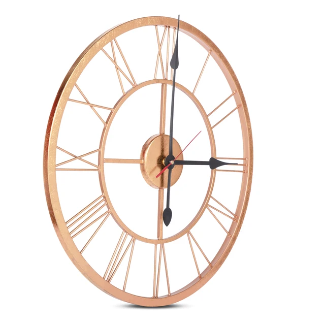 Custom Design Metal Iron Wall Clock Round Shape 30 Inch Rose Gold Plated Frame For Home Office Largest Manufacture Company
