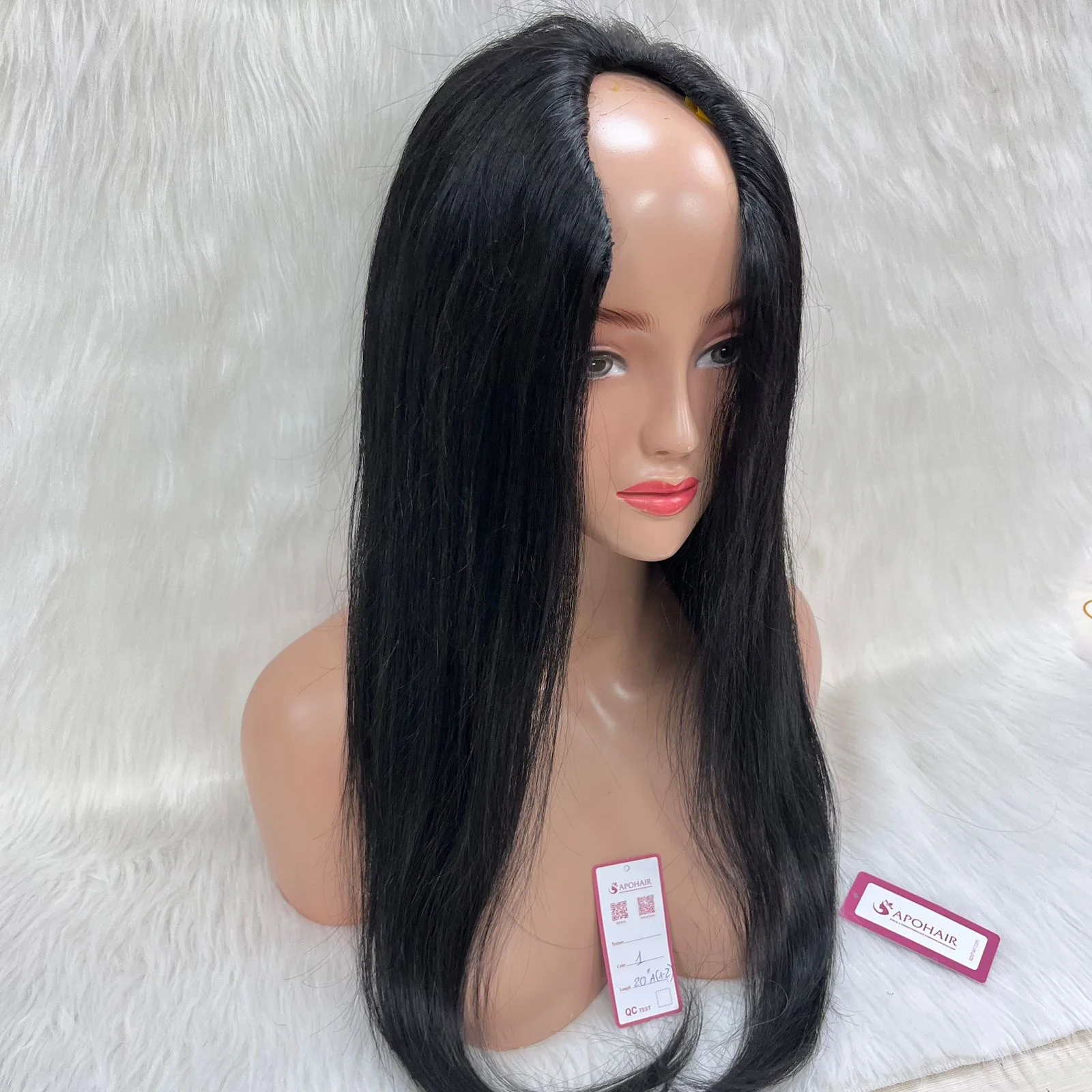 Оптовая продажа, прямые V-WIG волосы натурального цвета, 24 дюйма, 100% человеческие волосы из необработанных волос с HD-кружевом, высокое качество