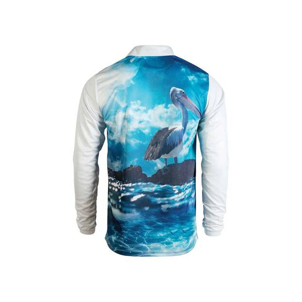 Dye sublimated upf 50 type mens long sleeve printed camo fishing shirts OEM fishing jersey