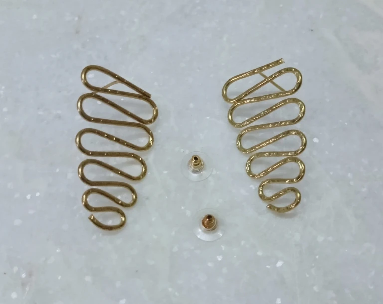 Brass Wire Gold Brass Post Earrings Fancy partywear Fashion Brass Metal Stud Earrings Black Antique gold