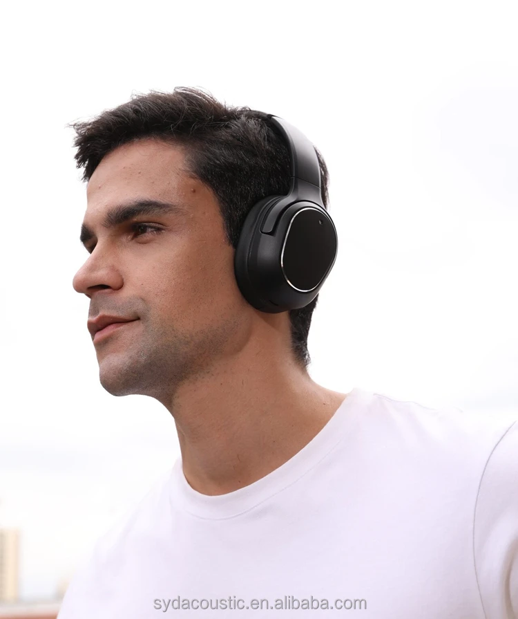 ANC Hybrid Headphones Wireless Headphones Over Ear with Microphone Deep Bass Comfortable Protein Earpads