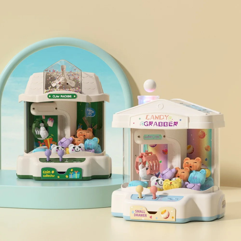 Mini Claw Machine Game Toy with Light and Sounds, Electronic Claw Toy Candy Grabber Machine for Kids Christmas Gifts