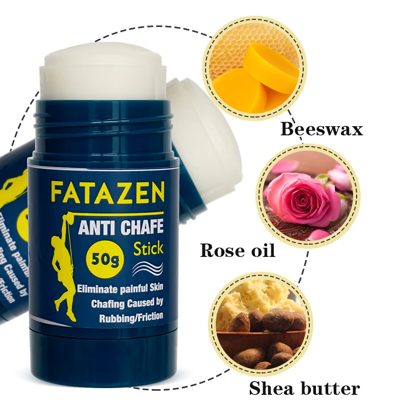 FATAZEN Natural Organic Private Label Anti-Chafe Stick For Thigh Rescue Balm Body Glide Chamois Butters Assos Chub Rub Stick