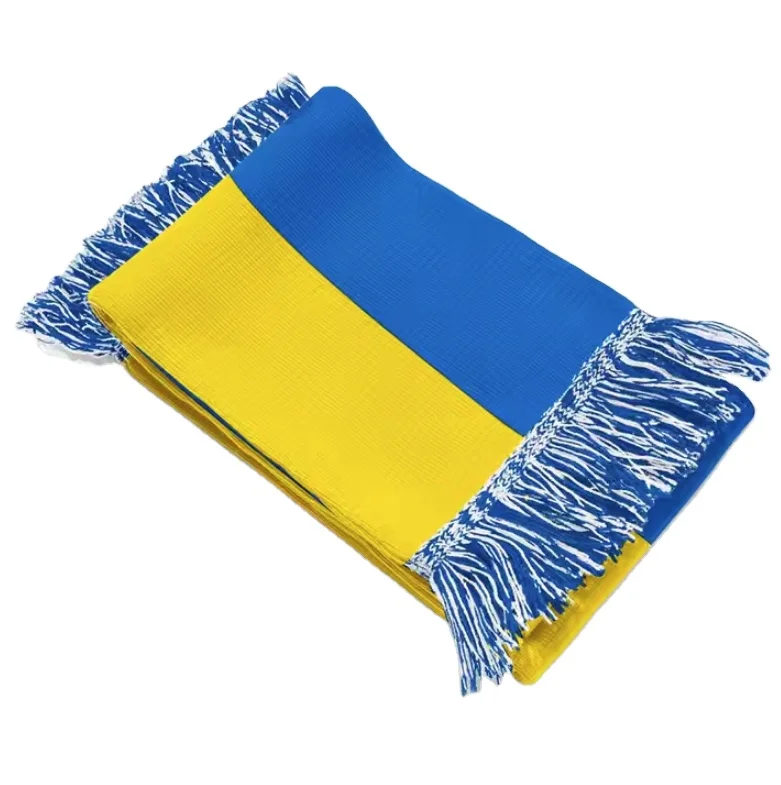 Cheap Price Custom Logo Team Sports Club Scarf Knitted acrylic wool Double Sided Football Fans Scarf 2025