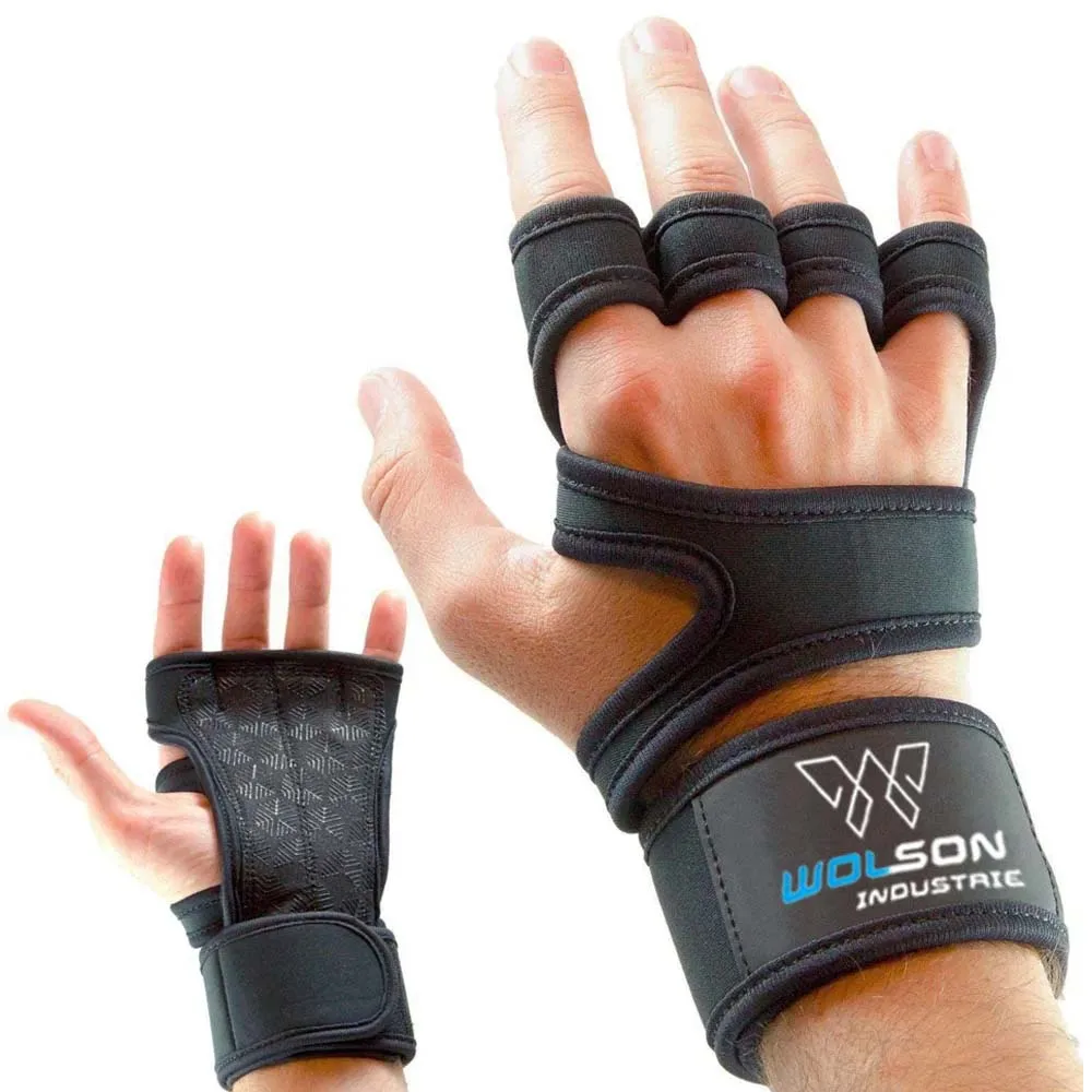 Manufacture Men Gym Lifting Bodybuilding Exercise Protection Grip Cross Training Weightlifting Fitness Gym Gloves