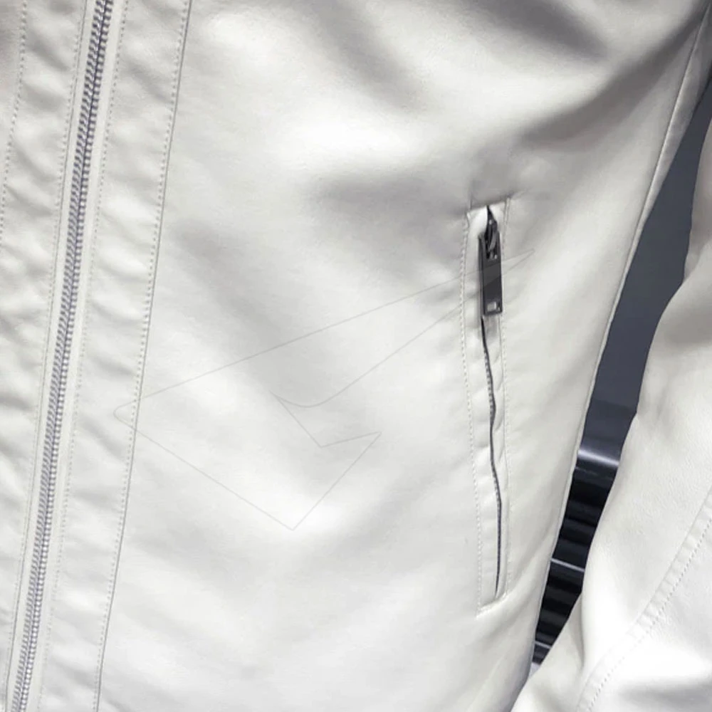 Manufacturer Wholesale Motorcycle Plus Size Pu Leather Jackets Men white dyed custom zipper pockets leather jacket