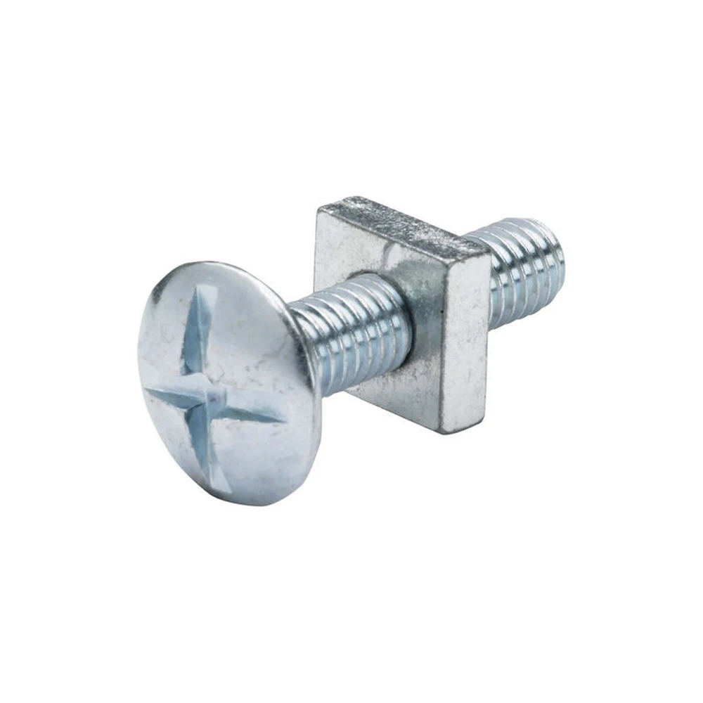 High Quality Steel Roofing Bolt Cross Slotted Pan Head Zinc-Plated Galvanized Square Nut M3 Thread Good Price