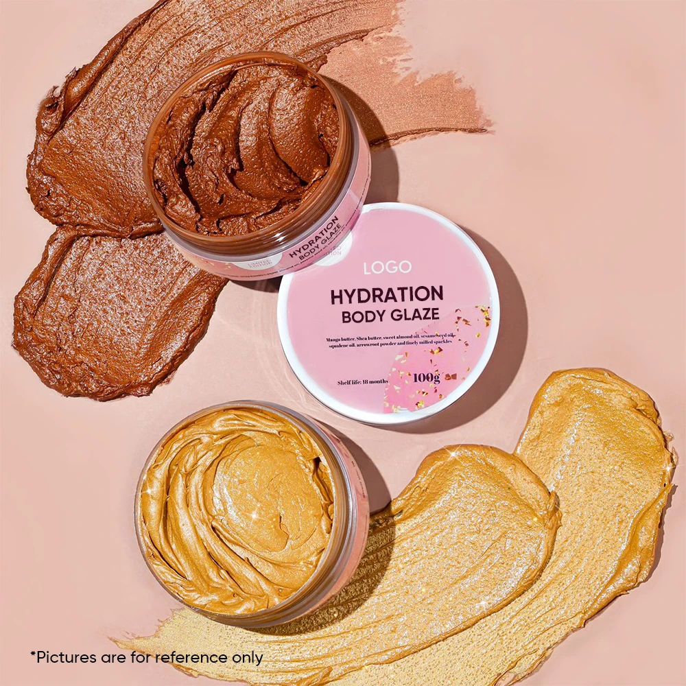 Oem/Odm Dry Skin Long Lasting Moisturizing Nourishing Tightens Skin Shea Butter Shimmer Body Balm Glowing Body Glaze