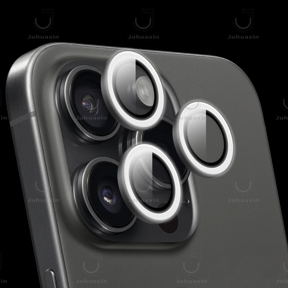 Светящиеся флуоресцентные линзы для камеры Juhuaxin 9H iPhone 16 pro max 15 14 13