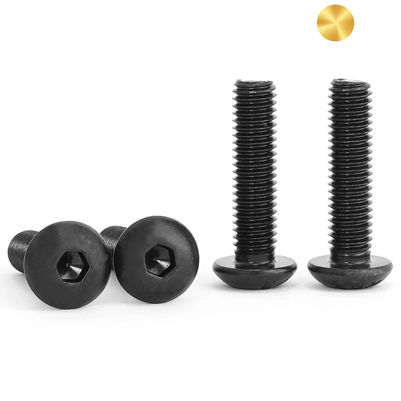 ISO7380 10.9 Grade Black M2 M2.5 M3 M4 M5 M6 M8 M10 M12 Allen Head Bolts Hexagon Hex Socket Pan Round Mushroom Head Screw