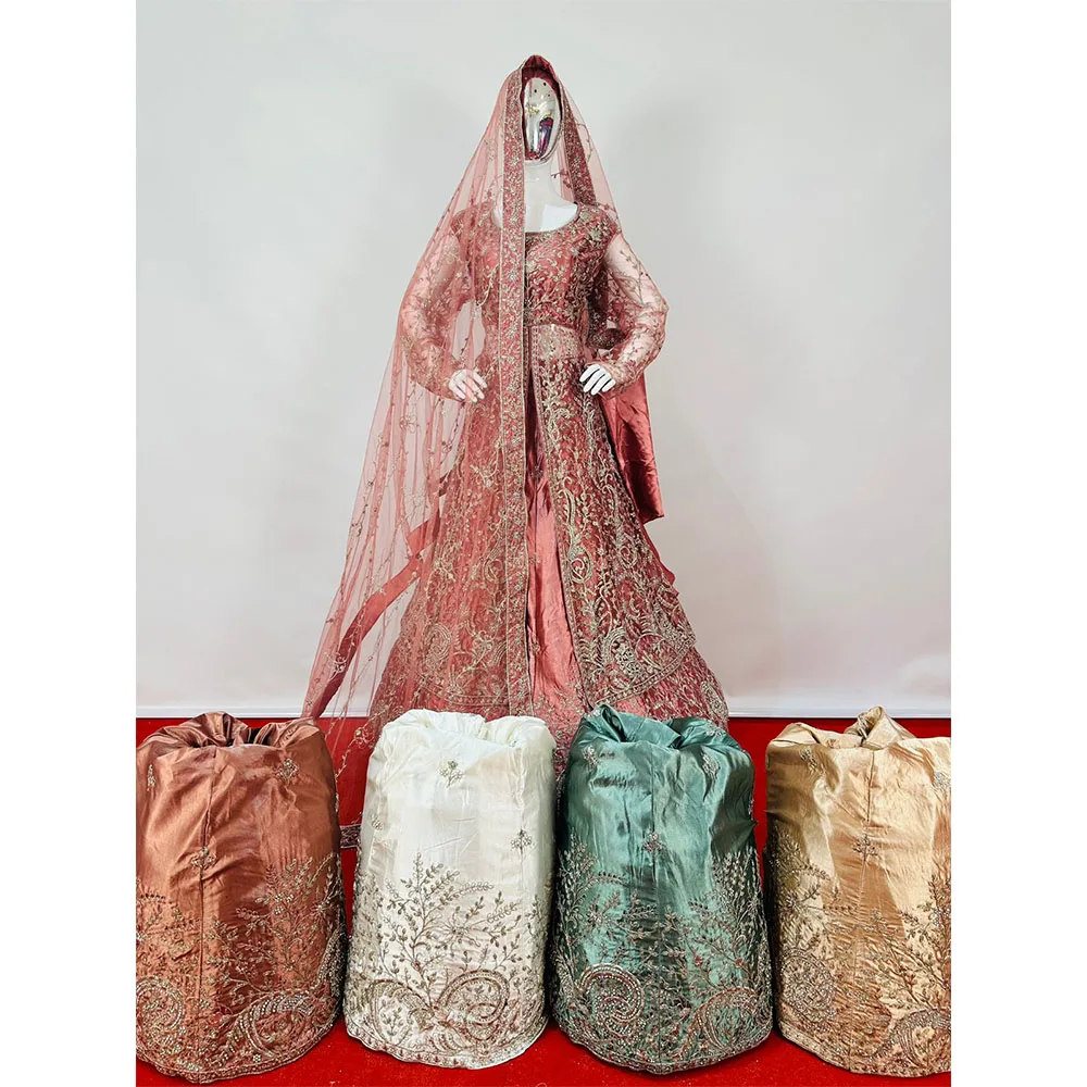 High Quality Heavy Net & Silk  Pakistani Indo Western Suit for Women from Indian Supplier Available at Wholesale Price