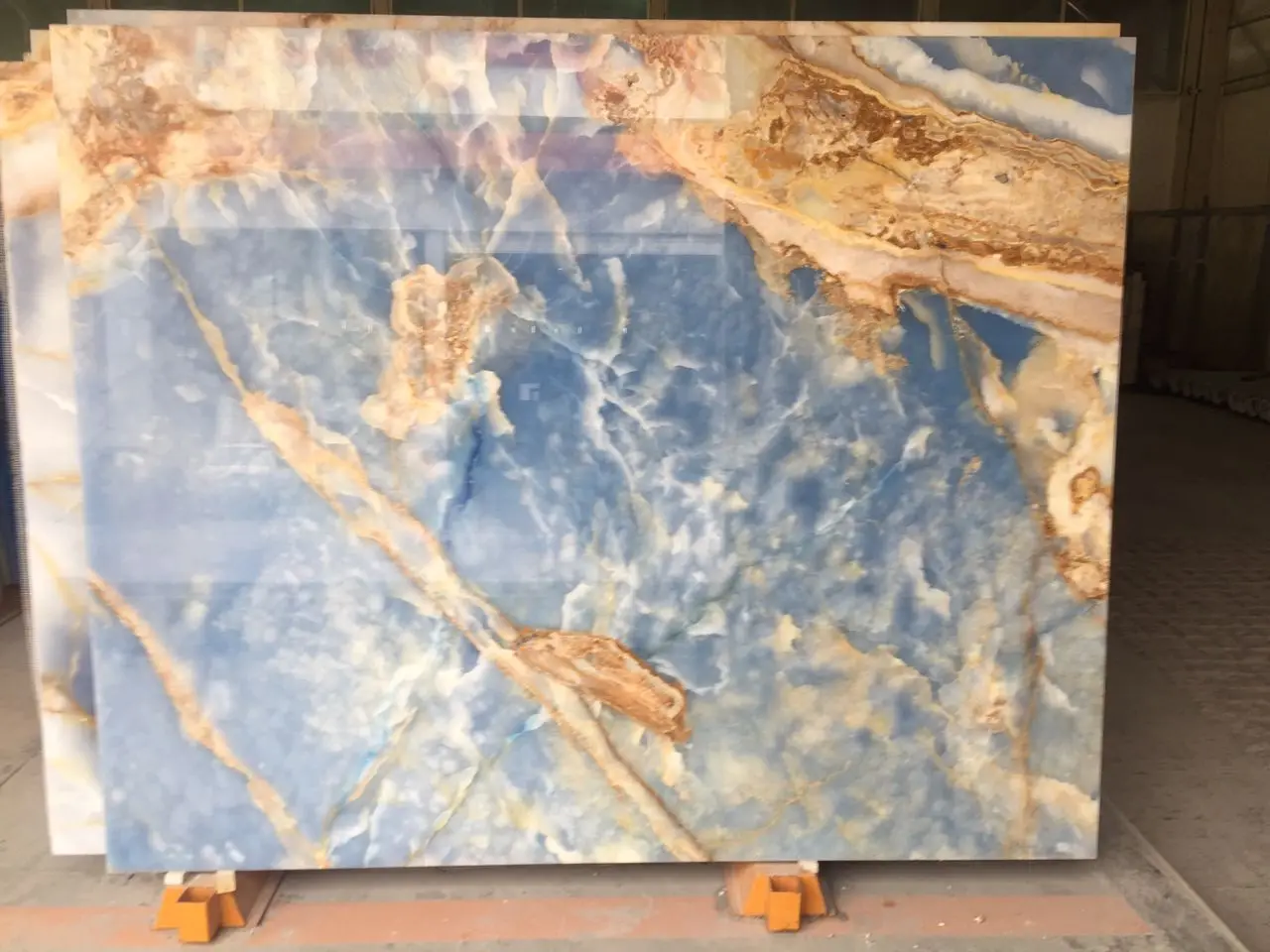 Sea Blue Onyx Natural Stones Transparent Marble Slabs & Tiles for Villa and Hotel Wall and Floor Decoration