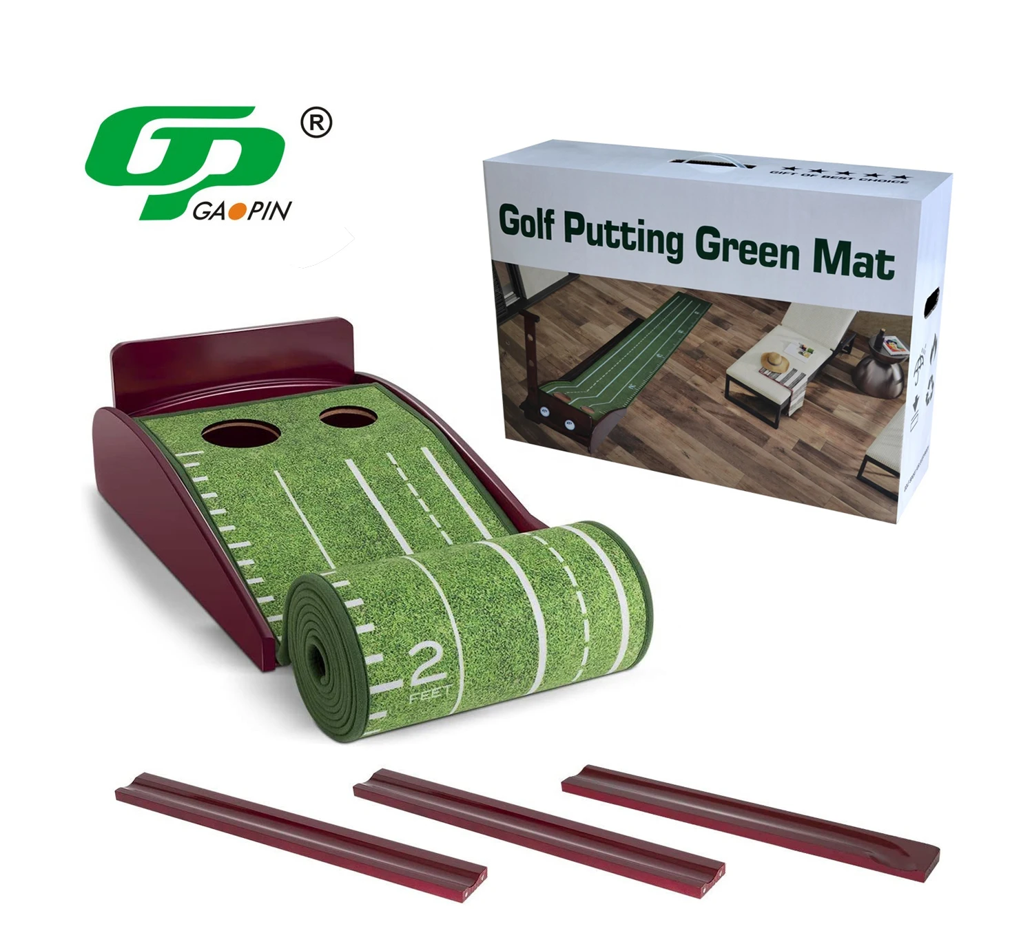 Golf Training Equipment Putting Matt Carpet For Indoors - Durable Indoor Putting Green With Ball Return  Portable Training Gift