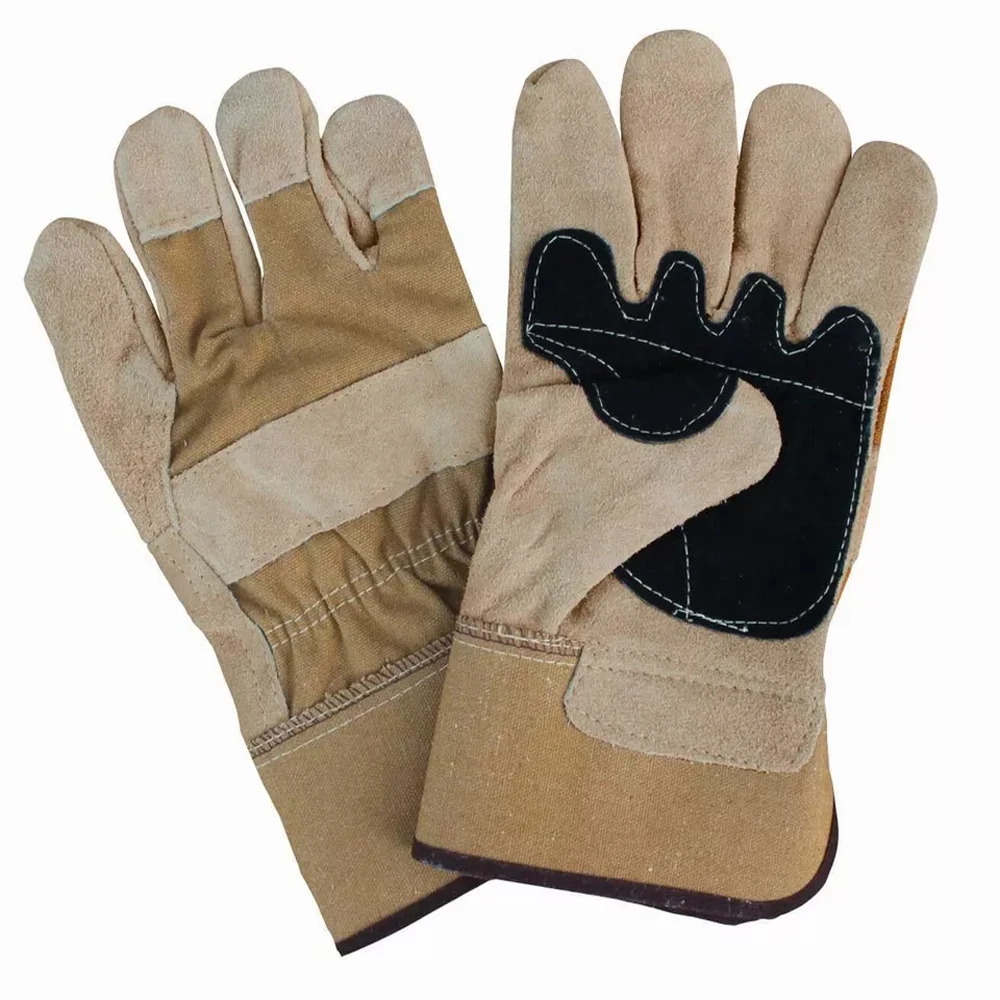 Wholesale New Design Customized logo Cowhide Thermal Leather Reinforced Palm Long Sleeve Casual Safety Work Gloves