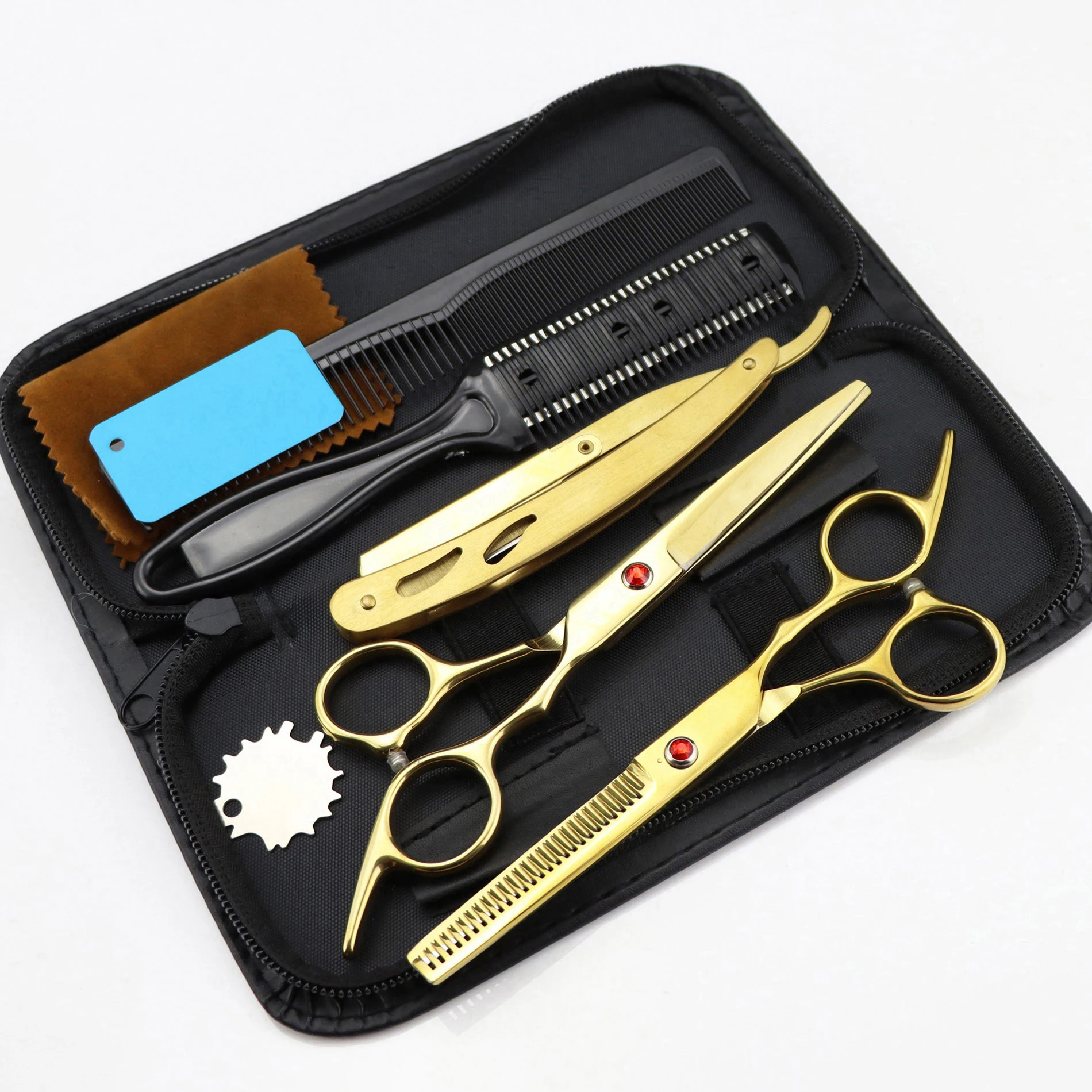 Shaving Kits Easy and Simple to Use 5.5 inch Colorful Sharp Blades Professional Barber Scissors Kit